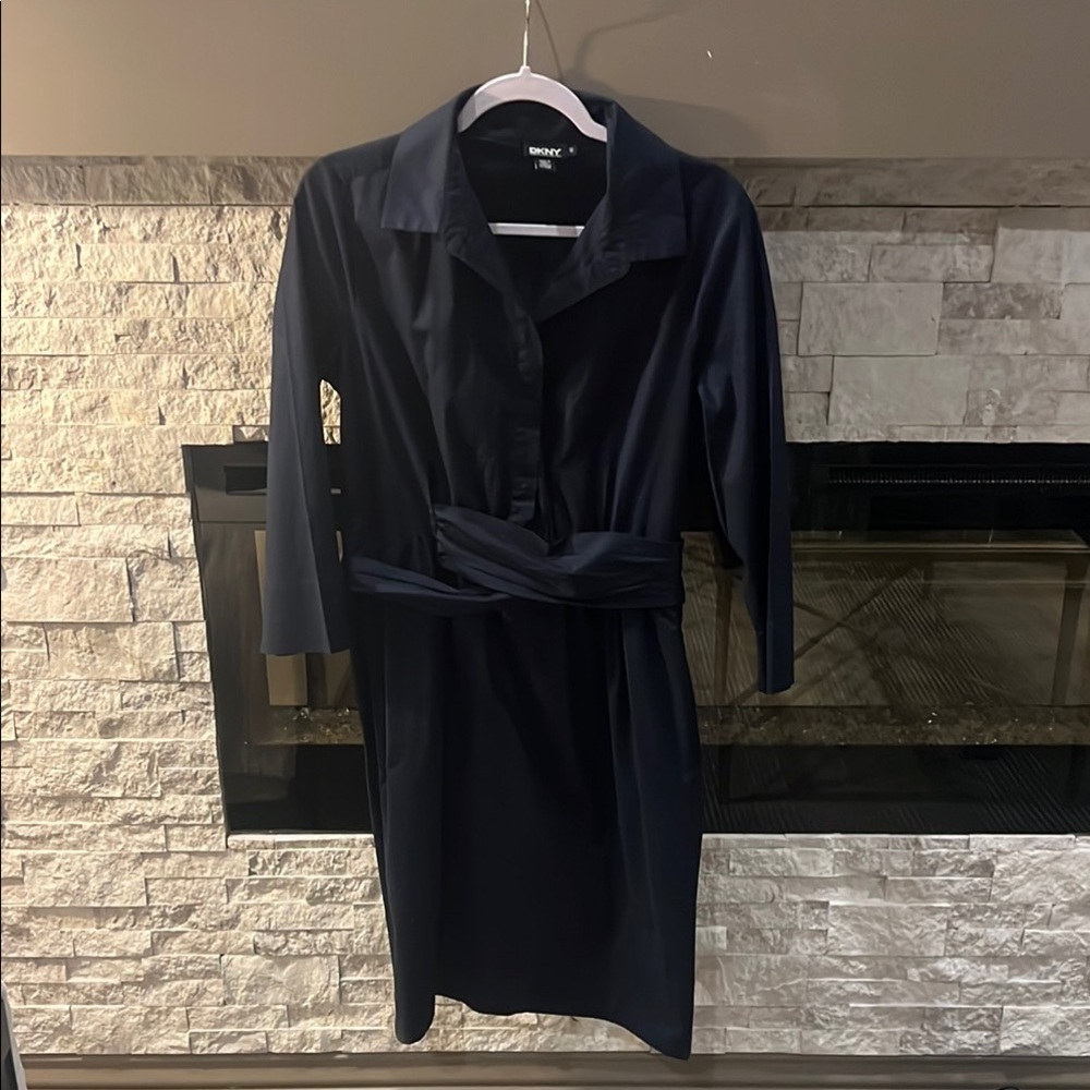 DKNY size 12 Navy Cotton Blend dress